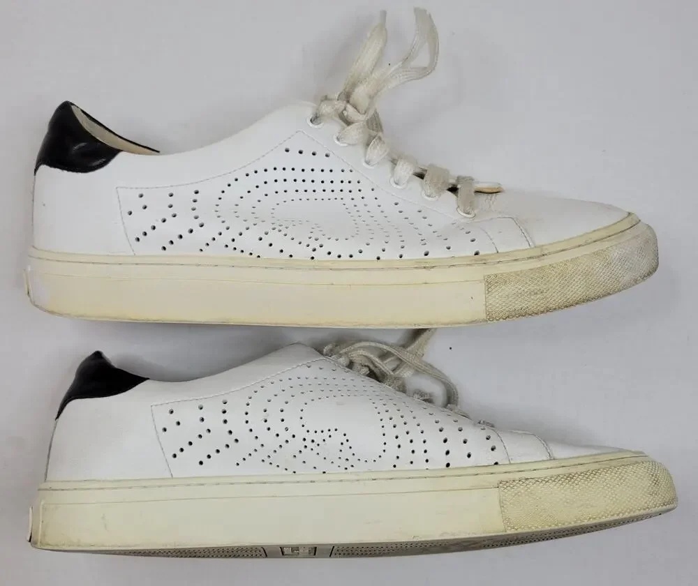 Kate Spade Ashlyn White Perforated Leather Casual Sneakers Women's Size 8.5